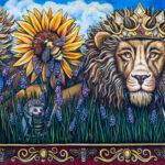 Leo and hedgehogs print 12x24 Acrylic on canvas NFS - Inspired by my son, Tru